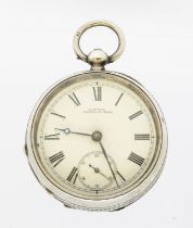 Waltham- an American silver cased pocket watch, comprising a white enamel dial signed A.W W Co,