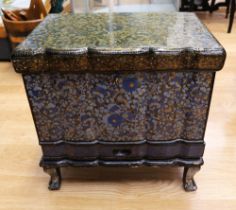 A 20th century or later decorative Kashmir jewellery / bijouterie cabinet, with lacquered wood