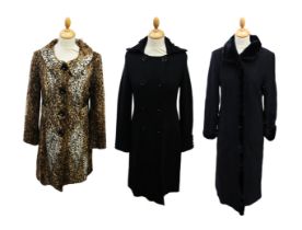 A collection of designer coats c.1990-2000 by L.K. Bennett plus one other, to include: a faux-fur