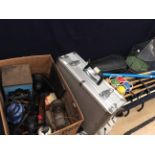 A mixed collectors lot to include; a late 20th century croquet set, a pogo stick, a cased small