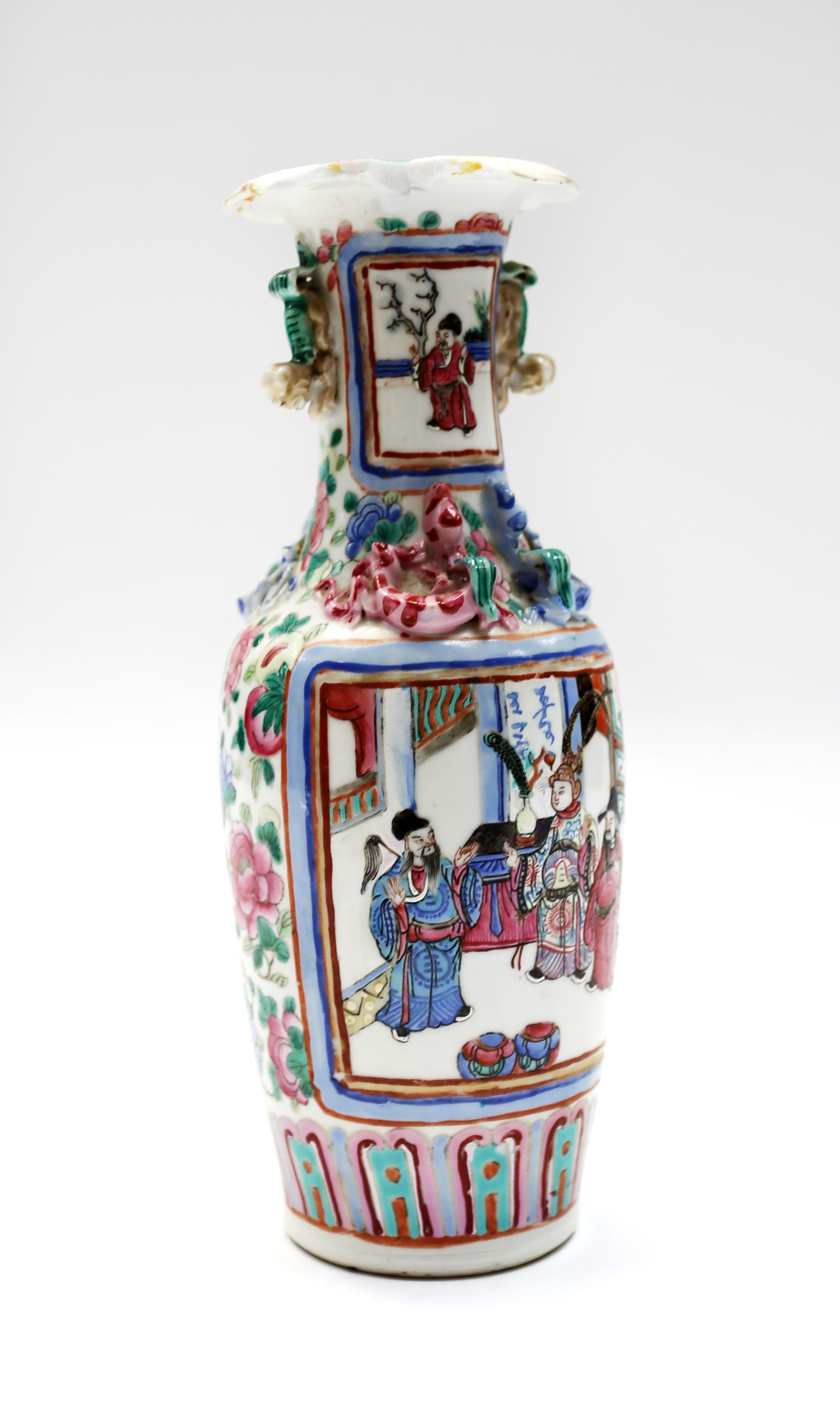 A collection of Chinese and Japanese porcelain items to include vases, pots and dishes along with