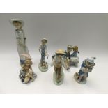 A collection of Lladro to include: Friday's Child 6019; Monday's Child 6012; Saturday's Child 6021