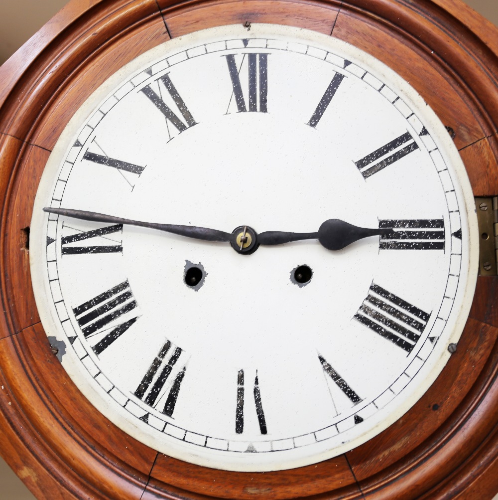 A Victorian drop dial American wall clock, marked 'Regulator' to glass - Image 2 of 4