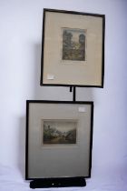 Two early 20th Century original Aquatints by Claude H Rowbottom of country cottages along with an