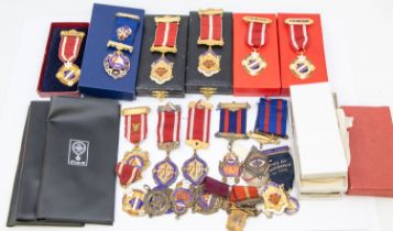 The Order of the Sons of Temperance: a collection of medals to include 18 silver examples.