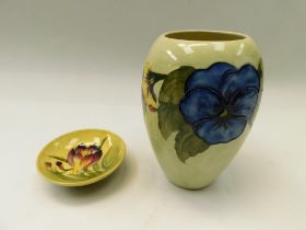 A 1970's Moorcroft Pansy Nouveau vase , approx 7" tall , no chips, cracks or restoration together