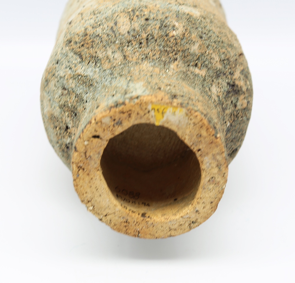 Studio pottery, naturalistic bark style double walled vessel, height 23cm. Marked 6088 1970x194 - Image 6 of 7