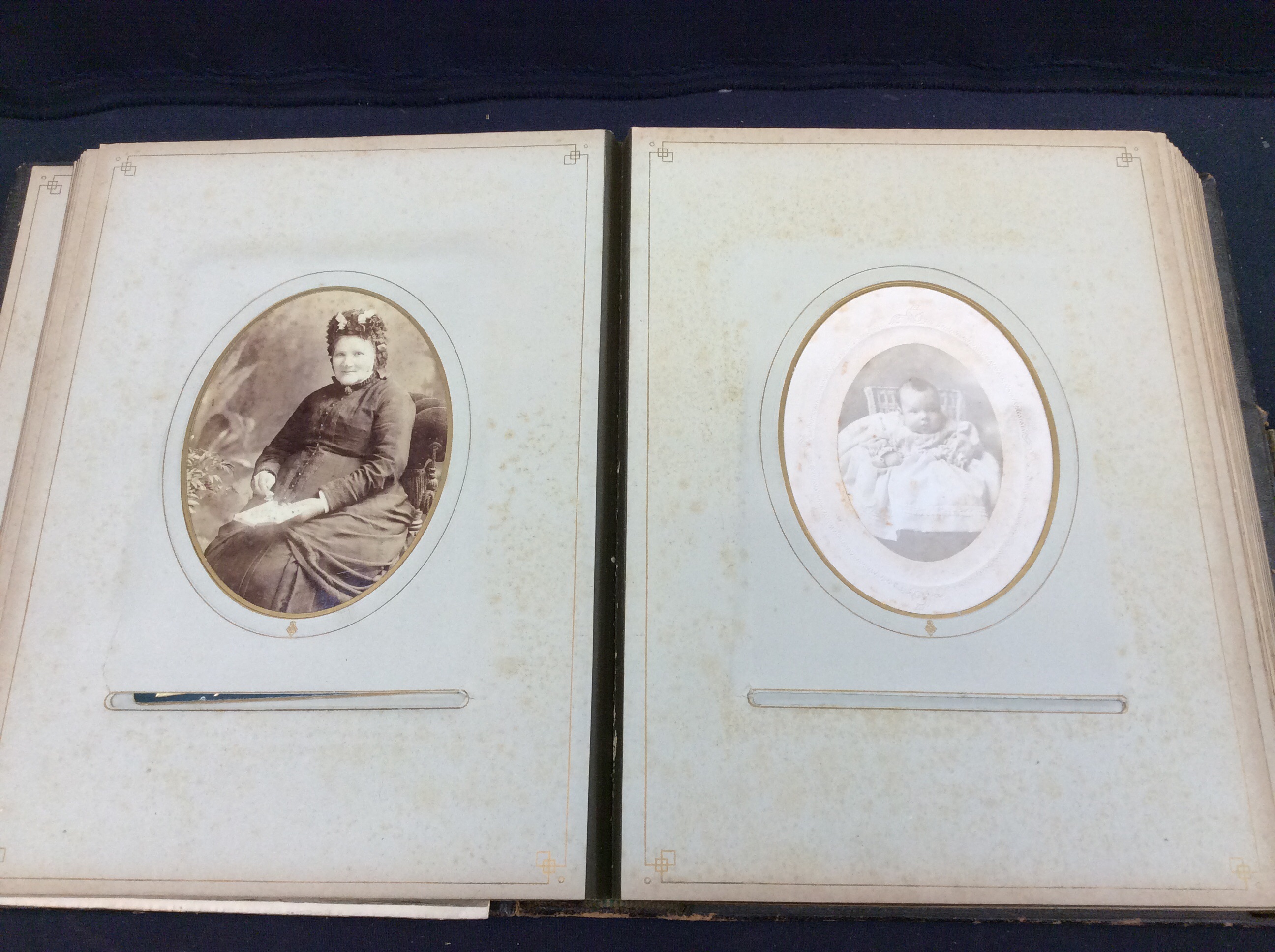 An early 20th century leather-bound photograph album together with a leather-bound postcard album ( - Image 3 of 9