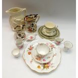 A small collection of ceramics: mostly either Royal Crown Derby 'Posies' pattern, including cups,