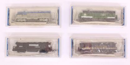 Bachmann: A collection of four boxed Bachmann, N Gauge, diesel locomotives, to comprise