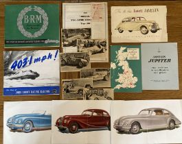 Motoring Interest: A collection of assorted vintage car brochures to include: Bristol Tyres 400,