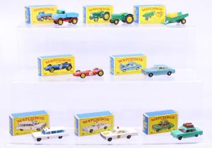 Matchbox: A collection of eight assorted boxed Matchbox 75 Series vehicles to comprise: Unimog 49,