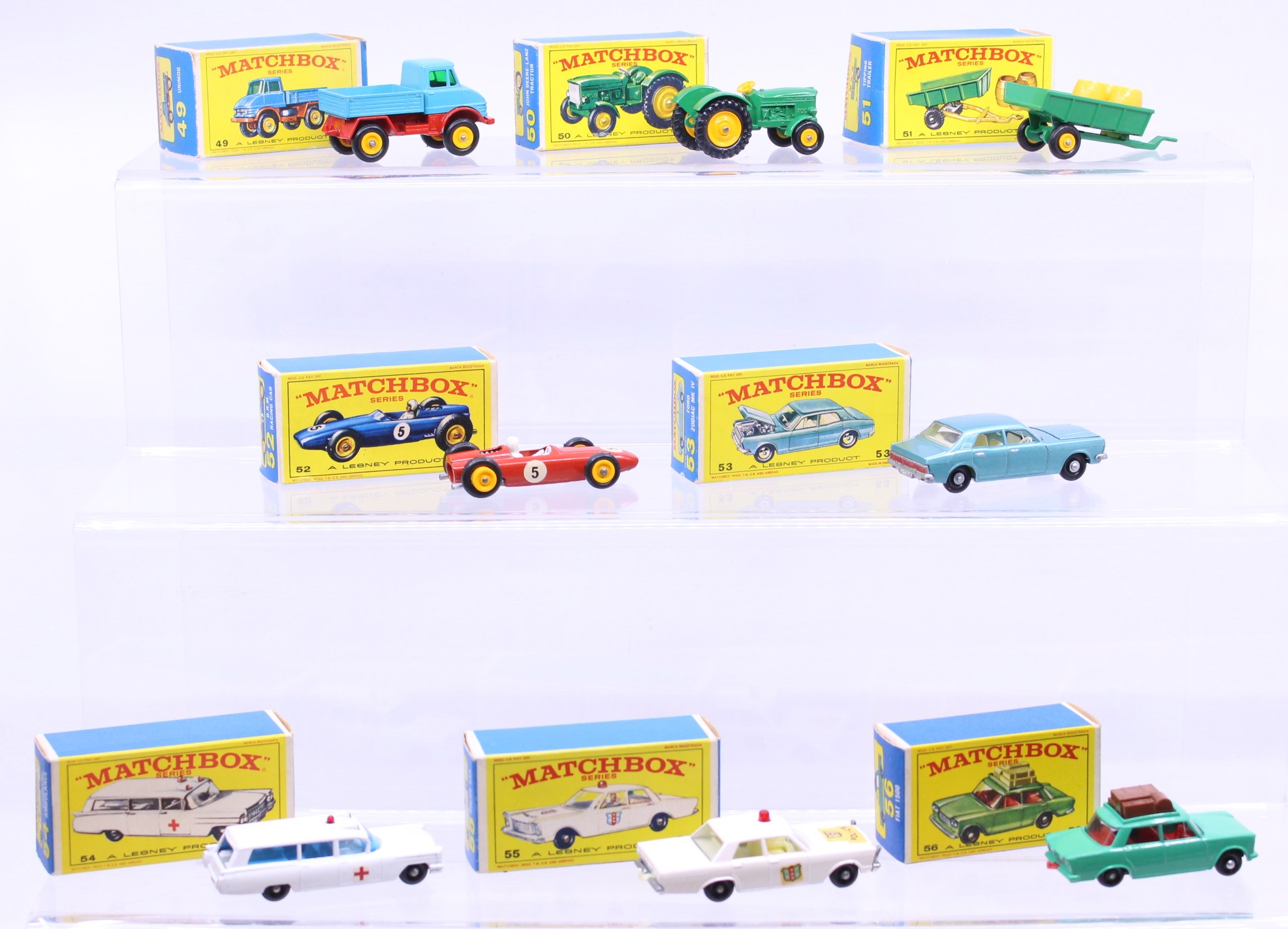 Matchbox: A collection of eight assorted boxed Matchbox 75 Series vehicles to comprise: Unimog 49, - Image 2 of 2