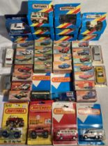 Matchbox: A collection of assorted boxed Matchbox vehicles, to include: twenty-two 75 Series