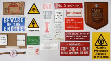 Railwayana: A collection of assorted vintage and modern railway signs to include: BR (S) British