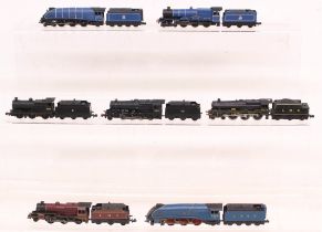 N Gauge: A collection of seven unboxed N Gauge locomotives and tenders to comprise: Graham Farish BR