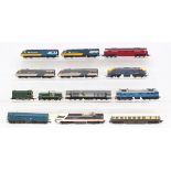 OO Gauge: A collection of assorted unboxed OO Gauge diesel and Inter-City locomotives to include: