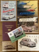 Motoring Interest: A collection of assorted vintage car brochures to include: 1949/50 Vauxhall Velox