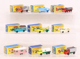 Matchbox: A collection of nine assorted boxed Matchbox 75 Series vehicles to comprise: Refuse