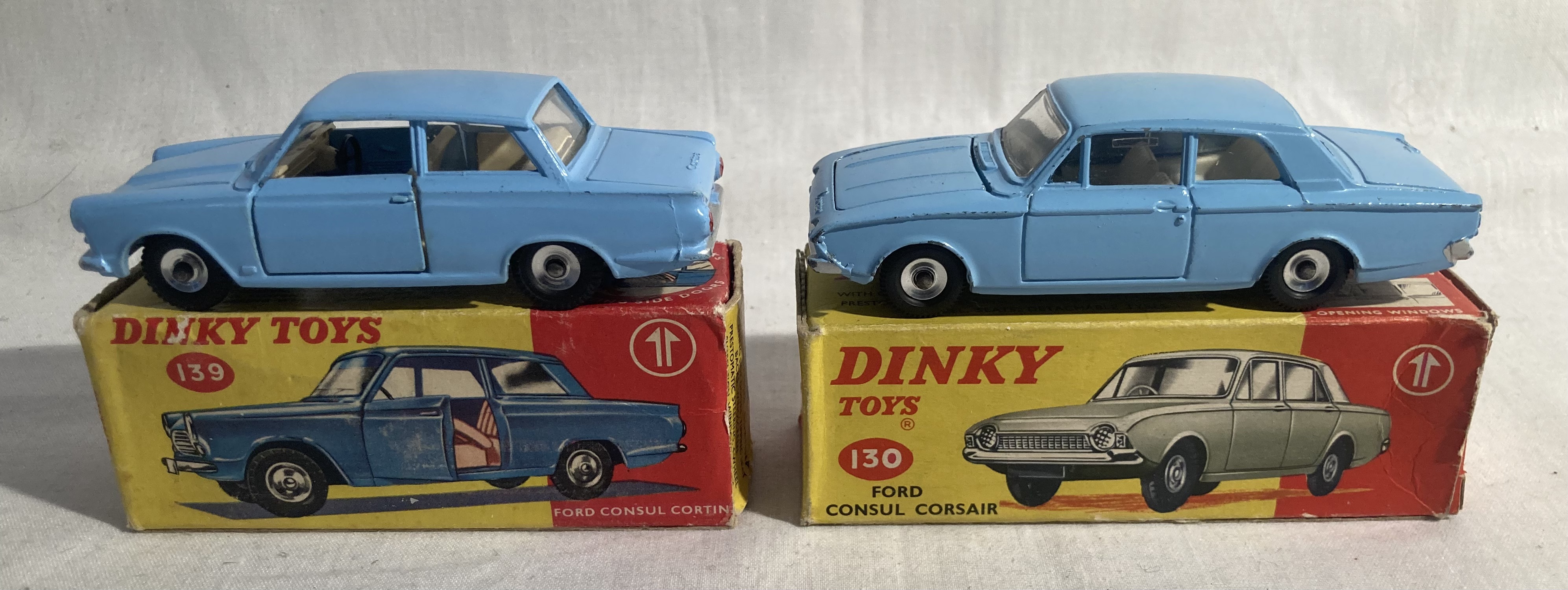 Dinky: A boxed Dinky Toys, Ford Consul Corsair 130, together with another boxed Dinky Toys Ford