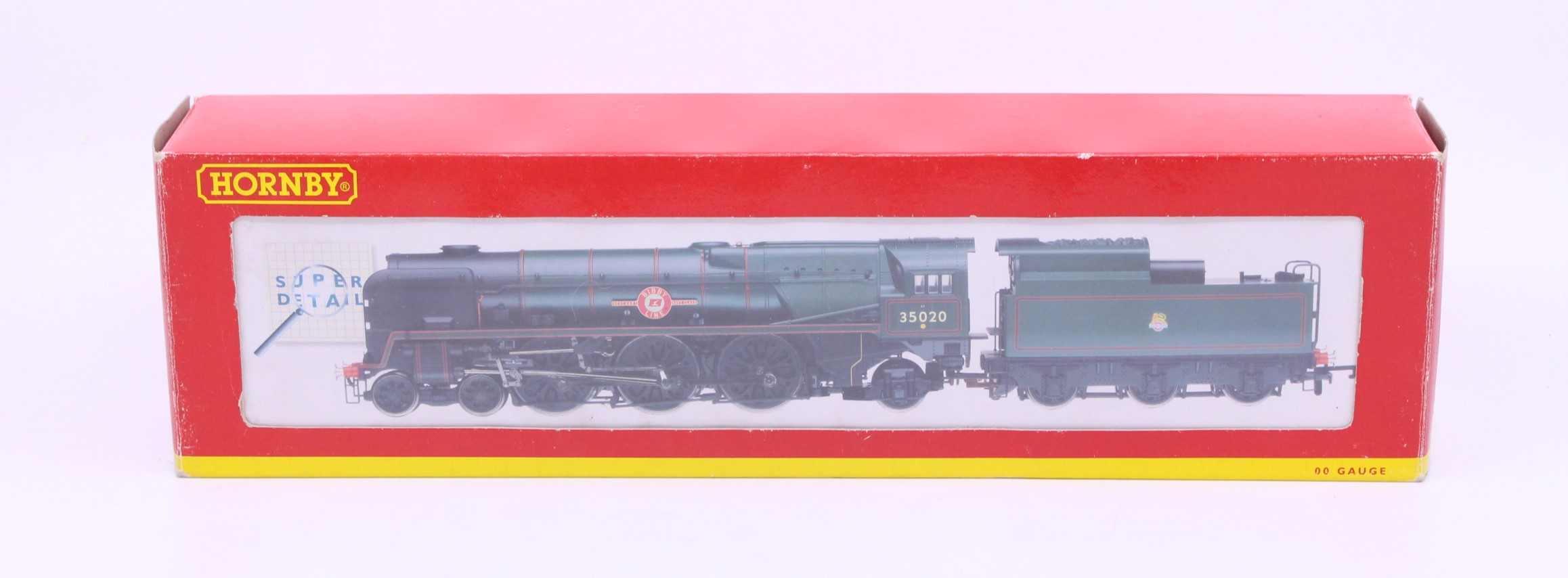 Hornby: A boxed Hornby, OO Gauge, BR 4-6-2 35020 'Bibby Line' Merchant Navy Class Locomotive and