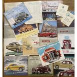 Motoring Interest: A collection of assorted vintage car brochures to include: Austin Atlantic, A40