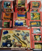 Britains: A collection of Britains Farm Tractors and Equipment to include: Tractor and Implement Set