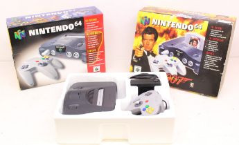 Nintendo: A boxed Nintendo 64 Goldeneye 007 Edition console, with power supply, controller, and