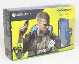 Xbox: A boxed, Limited Edition, Xbox One X 1TB, Cyberpunk 2077 console, with controller and