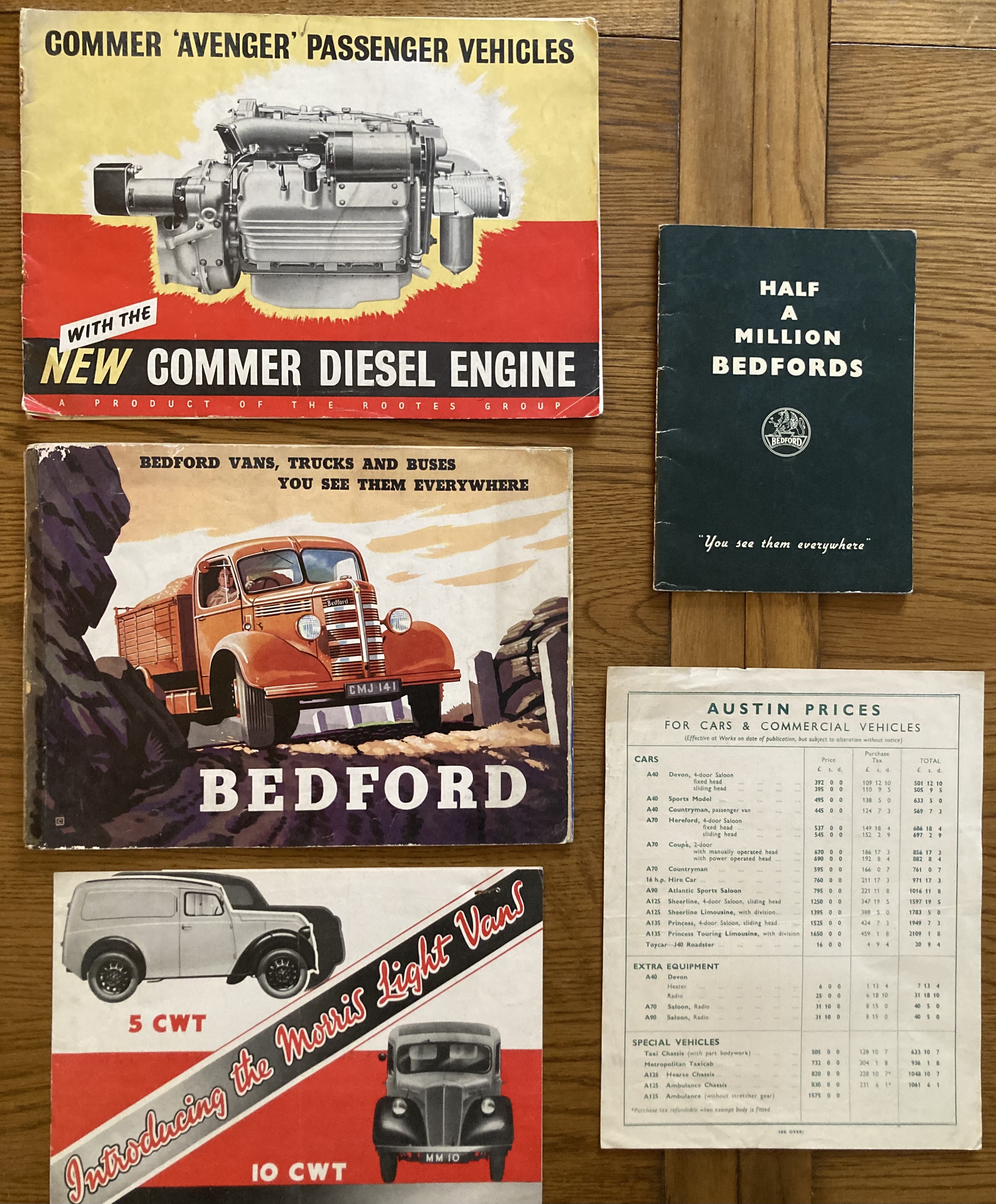 Motoring Interest: A collection of assorted vintage car brochures to include: Bedford Trucks,