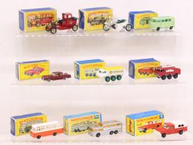 Matchbox: A collection of nine assorted boxed Matchbox vehicles to comprise: Alvis Stalwart 61, Fire