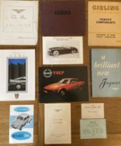 Motoring Interest: A collection of assorted vintage car brochures to include: Jaguar Mark V and