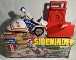 Ideal: A boxed Evel Knievel Sidewinder Supercycle with Detachable Sidecar. 1977. Ideal Toys. In good
