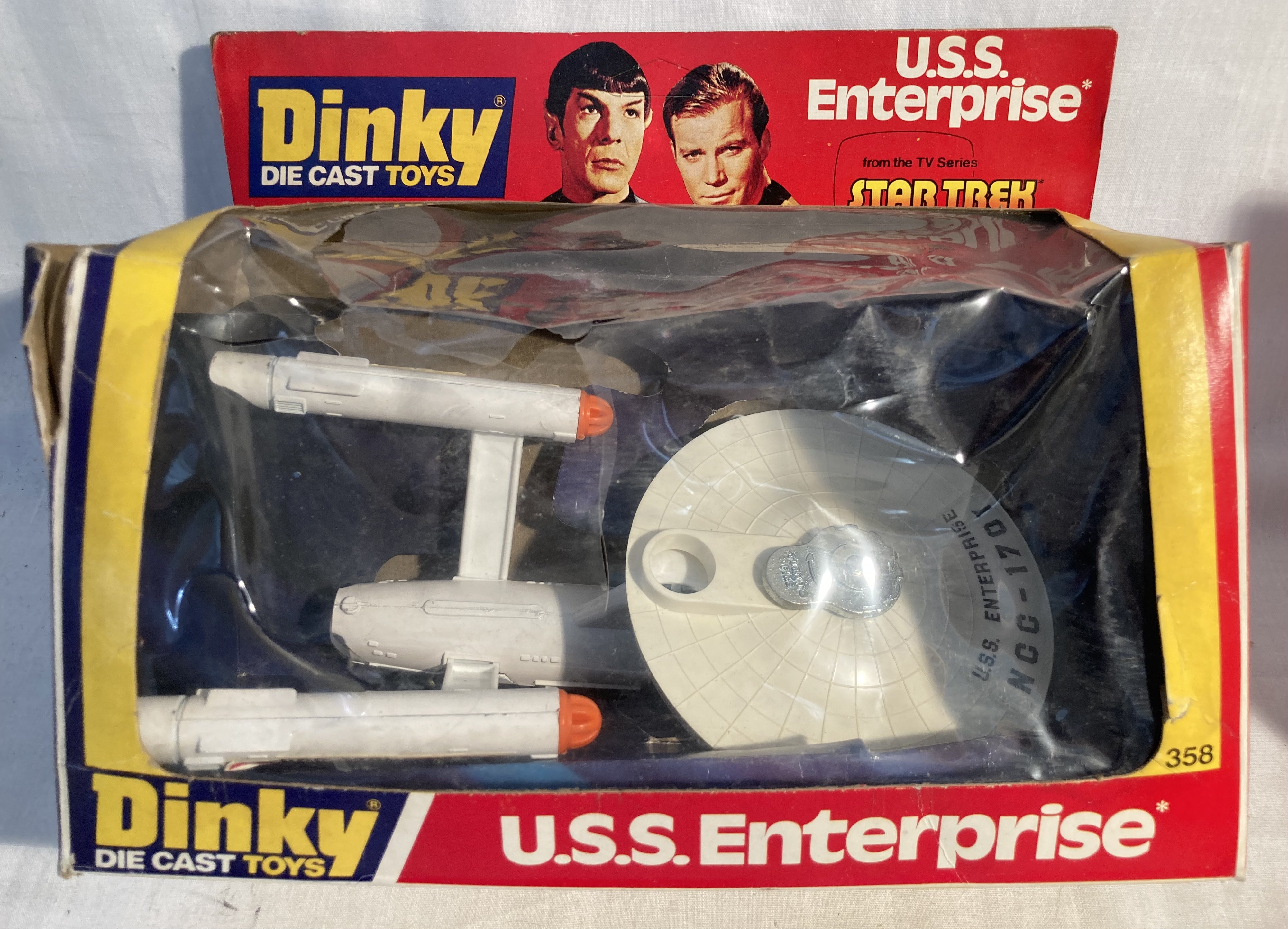 Dinky: A boxed Dinky Toys, Star Trek USS Enterprise, No. 358. Good condition but missing shuttle and - Image 2 of 7