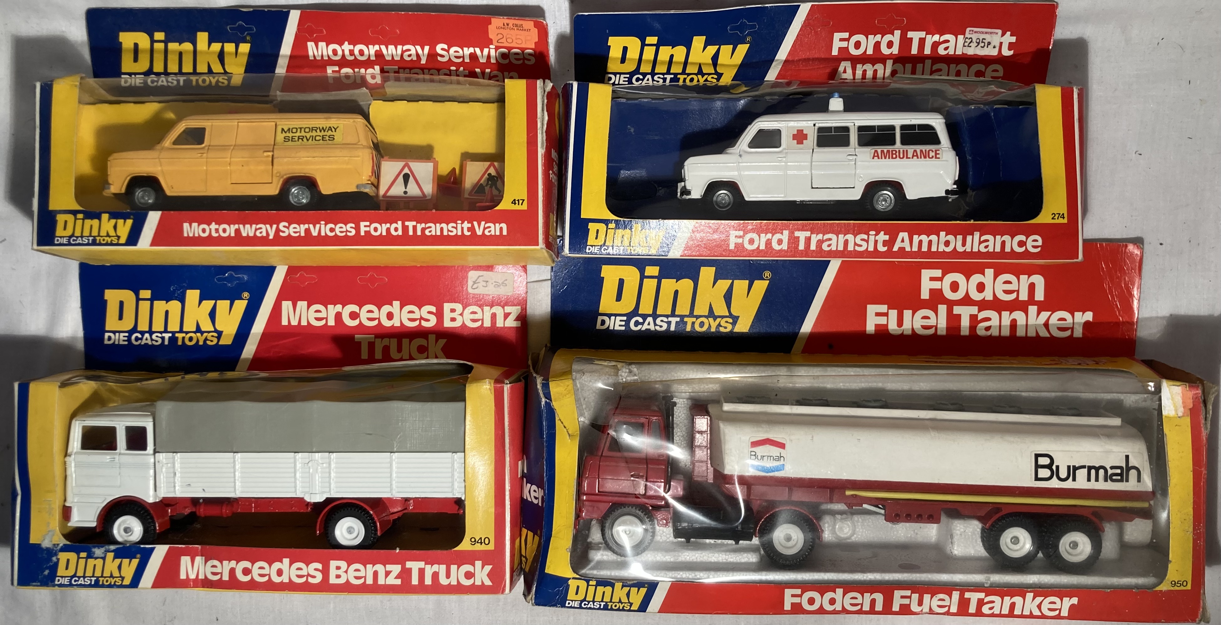 Dinky: A collection of four boxed Dinky Toys commercial vehicles to include: Motorway Services