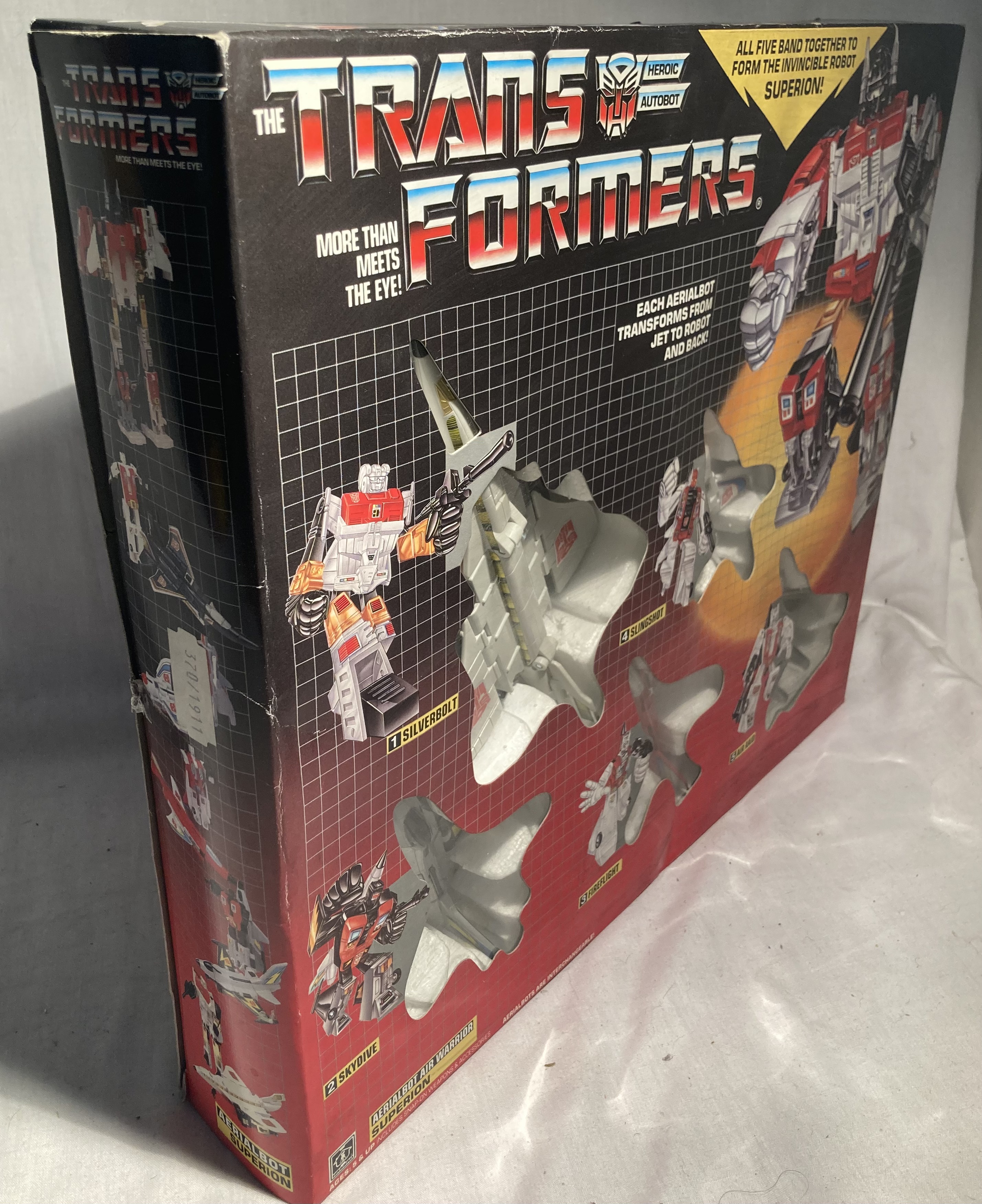 Transformers: A boxed Transformers, Aerialbot Air Warrior Superion, comprising five items: - Image 4 of 4