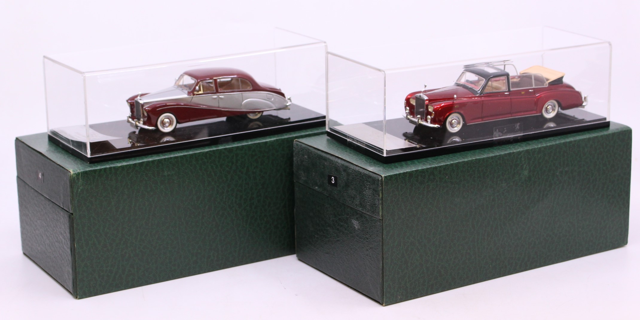 British Heritage Models: A pair of boxed 1:43 Scale British Heritage Models (BHM) vehicles: The