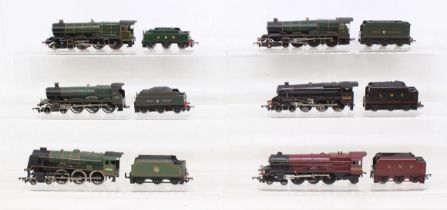 OO Gauge: A collection of six unboxed OO Gauge locomotives to include: Hornby, Mainline, kit built