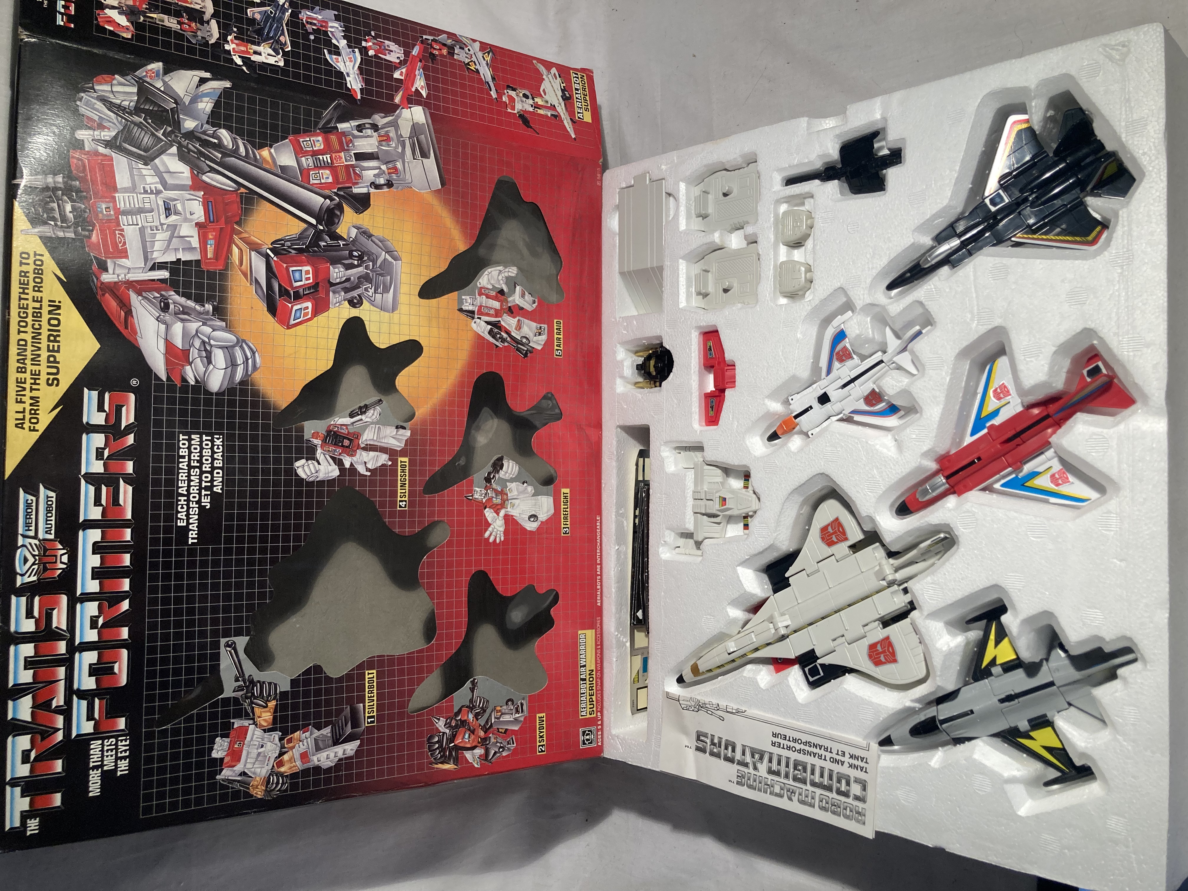 Transformers: A boxed Transformers, Aerialbot Air Warrior Superion, comprising five items: - Image 2 of 4