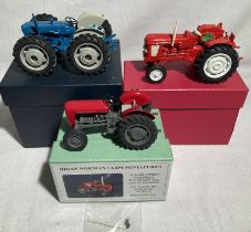 Tractors: A collection of three boxed model tractors, to comprise: Nuffield 4/85 and Fordson