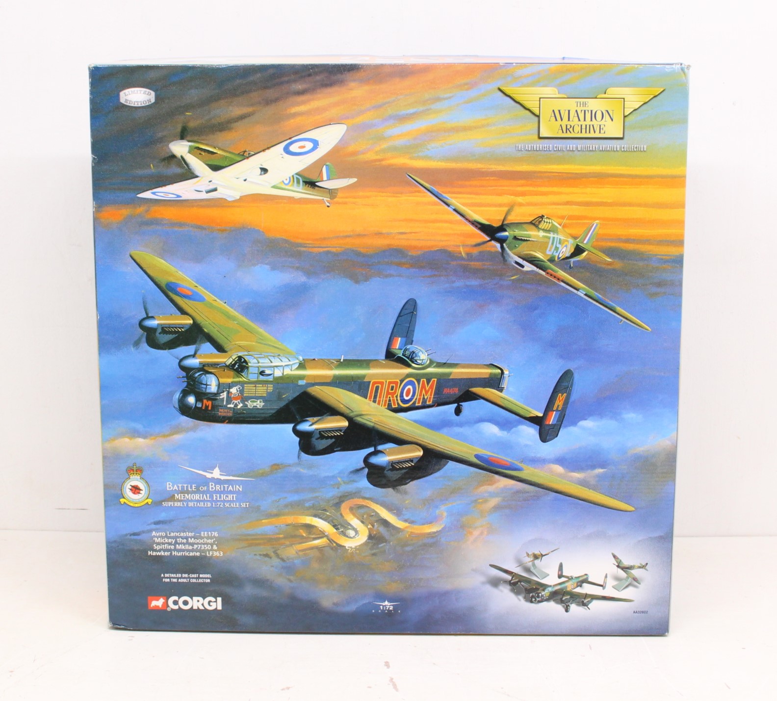 Corgi: A boxed Corgi: The Aviation Archive, Avro Lancaster - EE176 'Mickey the Moocher', Spitfire
