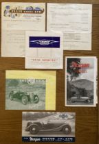 Motoring Interest: A collection of assorted vintage car brochures to include: rare Bond Minibyke