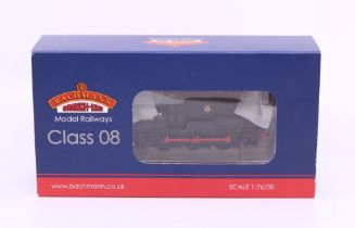 Bachmann: A boxed Bachmann, OO Gauge, Class 08 Diesel Shunter 13050 BR Black Early Emblem, Reference