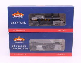 Bachmann: A boxed Bachmann, OO Gauge, L&YR 2-4-2 Tank 10695 LMS Black, Reference 31-165; and BR