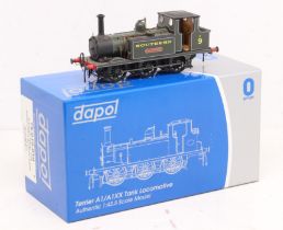 Dapol: A boxed Dapol, O Gauge, Terrier A1X Fishbourne 9 Southern Green Locomotive, Reference 7S-