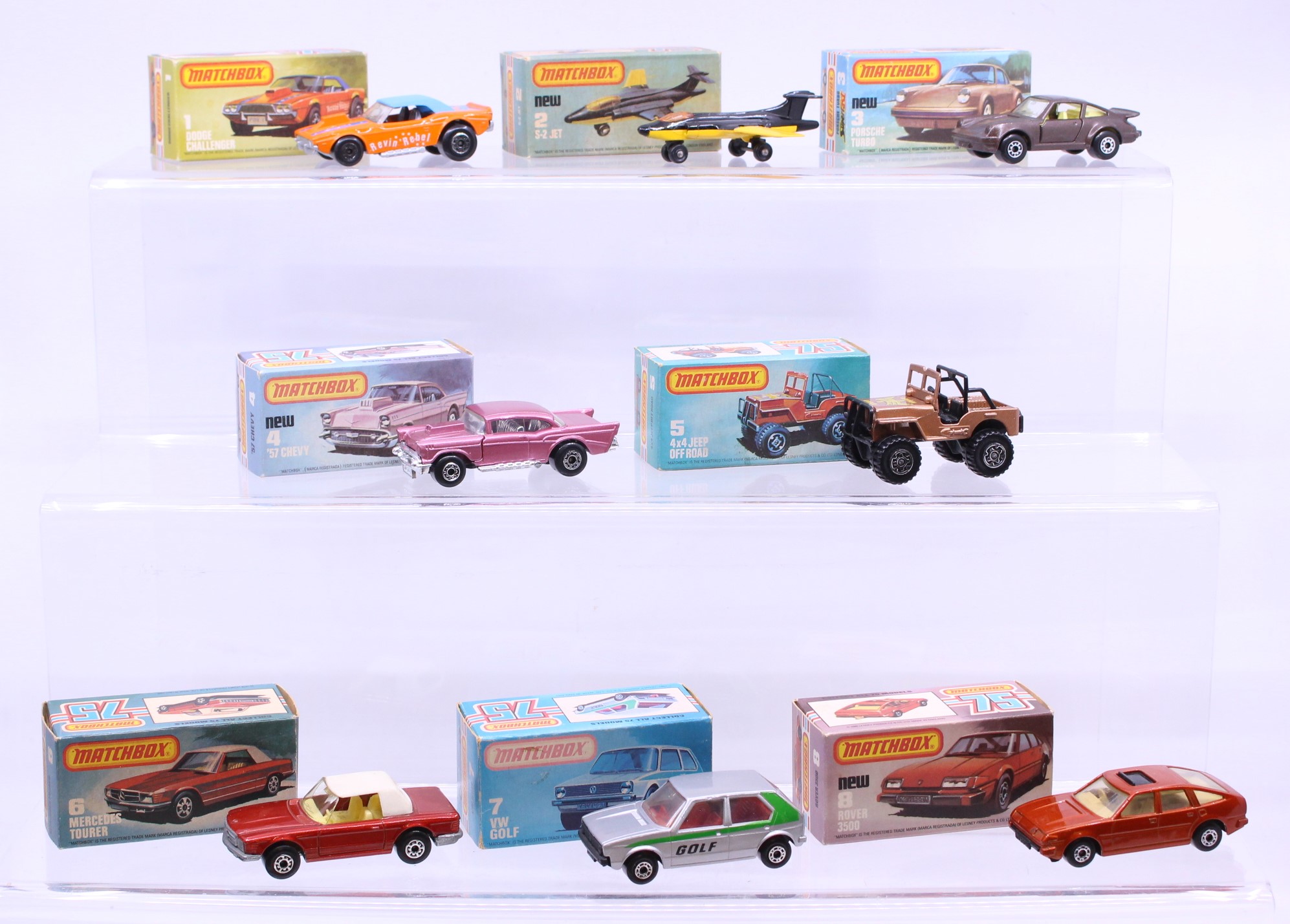 Matchbox: A collection of eight assorted boxed Matchbox 75 Series vehicles to comprise: Dodge