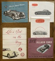 Motoring Interest: A collection of assorted vintage car brochures to include: Rare 1947 brochure