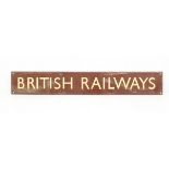 Railwayana: An early 20th century, brown enamel 'British Railways' sign. Believed to be a Western