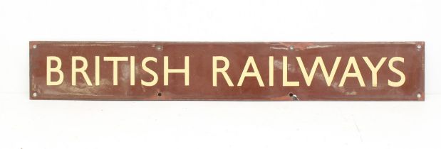 Railwayana: An early 20th century, brown enamel 'British Railways' sign. Believed to be a Western