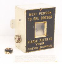 Railwayana: A 20th century wooden Patient Number Box, formerly installed in the Great Western